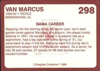 1989 Collegiate Collection Coke Alabama Crimson Tide (580) #298 Van Marcus Back