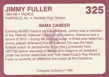 1989 Collegiate Collection Coke Alabama Crimson Tide (580) #325 Jimmy Fuller Back