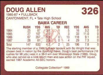 1989 Collegiate Collection Coke Alabama Crimson Tide (580) #326 Doug Allen Back