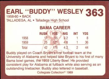 1989 Collegiate Collection Coke Alabama Crimson Tide (580) #363 Earl Wesley Back