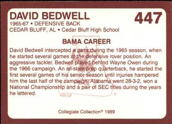 1989 Collegiate Collection Coke Alabama Crimson Tide (580) #447 David Bedwell Back