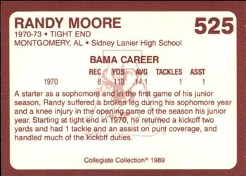 1989 Collegiate Collection Coke Alabama Crimson Tide (580) #525 Randy Moore Back