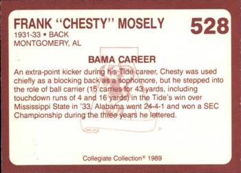 1989 Collegiate Collection Coke Alabama Crimson Tide (580) #528 Frank Moseley Back