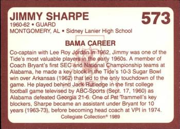1989 Collegiate Collection Coke Alabama Crimson Tide (580) #573 Jimmy Sharpe Back