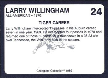 1989 Collegiate Collection Coke Auburn Tigers (580) #24 Larry Willingham Back