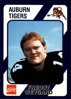 1989 Collegiate Collection Coke Auburn Tigers (580) #40 Freddy Weygand Front