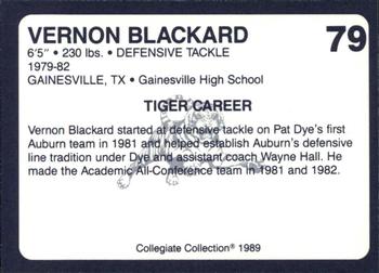 1989 Collegiate Collection Coke Auburn Tigers (580) #79 Vernon Blackard Back
