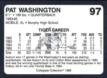 1989 Collegiate Collection Coke Auburn Tigers (580) #97 Pat Washington Back