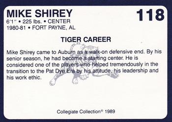 1989 Collegiate Collection Coke Auburn Tigers (580) #118 Mike Shirey Back