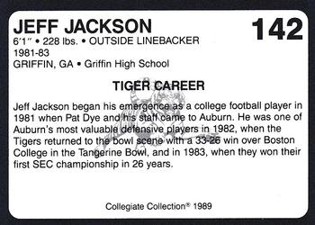 1989 Collegiate Collection Coke Auburn Tigers (580) #142 Jeff Jackson Back