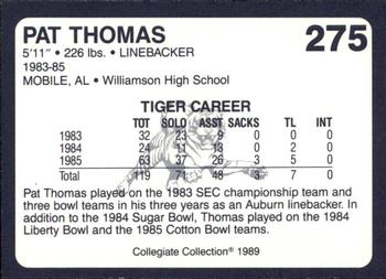 1989 Collegiate Collection Coke Auburn Tigers (580) #275 Pat Thomas Back