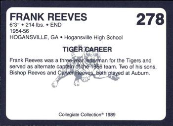 1989 Collegiate Collection Coke Auburn Tigers (580) #278 Frank Reeves Back