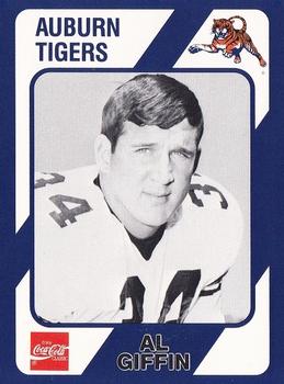 1989 Collegiate Collection Coke Auburn Tigers (580) #334 Al Giffin Front