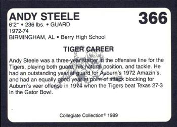 1989 Collegiate Collection Coke Auburn Tigers (580) #366 Andy Steele Back