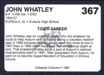1989 Collegiate Collection Coke Auburn Tigers (580) #367 John Whatley Back