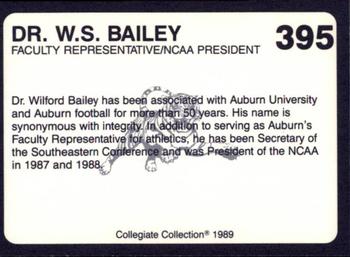 1989 Collegiate Collection Coke Auburn Tigers (580) #395 Dr. W.S. Bailey Back