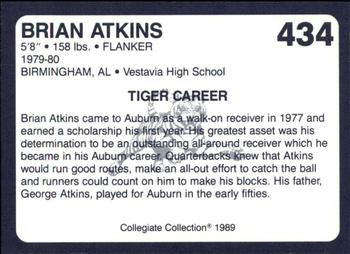 1989 Collegiate Collection Coke Auburn Tigers (580) #434 Brian Atkins Back