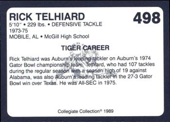 1989 Collegiate Collection Coke Auburn Tigers (580) #498 Rick Telhiard Back