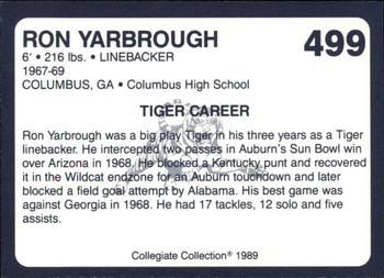 1989 Collegiate Collection Coke Auburn Tigers (580) #499 Ron Yarbrough Back
