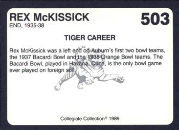 1989 Collegiate Collection Coke Auburn Tigers (580) #503 Rex McKissick Back