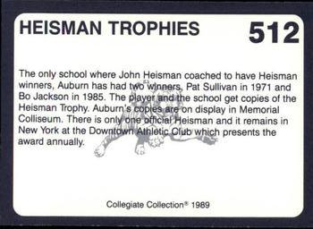 1989 Collegiate Collection Coke Auburn Tigers (580) #512 Heisman Trophies Back