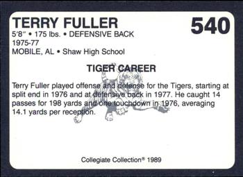 1989 Collegiate Collection Coke Auburn Tigers (580) #540 Terry Fuller Back