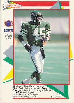 1991 Pacific Flash Cards #78 Tony Stargell Back
