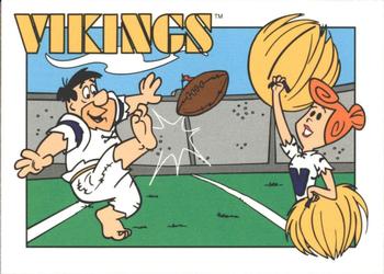 1993 Cardz The Flintstones NFL #44 Minnesota - Schedule Front