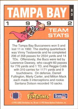 1993 Cardz The Flintstones NFL #83 Tampa Bay - Team Stats Back