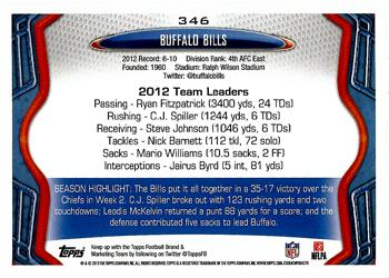 2013 Topps #346 Buffalo Bills Back