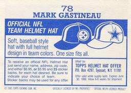 1985 Topps Stickers #78 Mark Gastineau Back