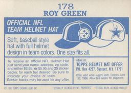 1985 Topps Stickers #178 Roy Green Back