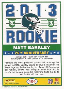 2013 Score #404 Matt Barkley Back