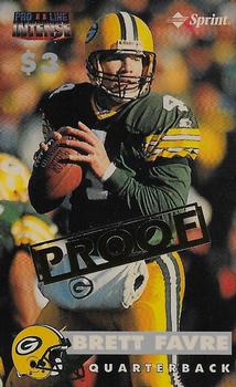 1996 Pro Line II Intense - Phone Cards $3 Proofs #8 Brett Favre Front
