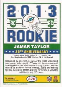 2013 Score - Red #370 Jamar Taylor Back
