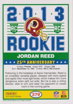 2013 Score - Red #379 Jordan Reed Back