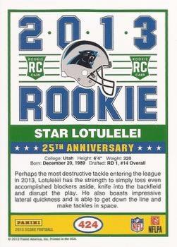 2013 Score - Red #424 Star Lotulelei Back