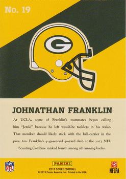 2013 Score - Hot Rookies Retail #19 Johnathan Franklin Back