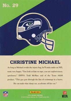 2013 Score - Hot Rookies Retail #29 Christine Michael Back