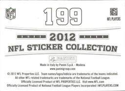 2012 Panini Stickers #199 Dwayne Bowe Back