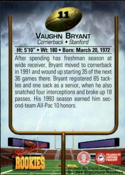 1994 Signature Rookies #11 Vaughn Bryant Back