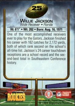 1994 Signature Rookies - Autographs #25 Willie Jackson Back