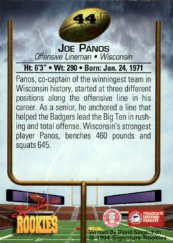 1994 Signature Rookies - Autographs #44 Joe Panos Back
