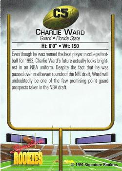 1994 Signature Rookies - Charlie Ward #C5 Charlie Ward Back