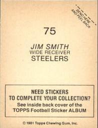 1981 Topps Stickers #75 Jim Smith Back