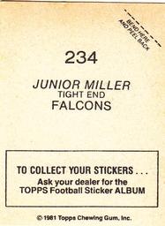 1981 Topps Stickers #234 Junior Miller Back