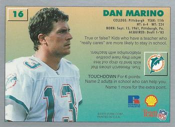 1993 Fleer Shell FACT #16 Dan Marino Back