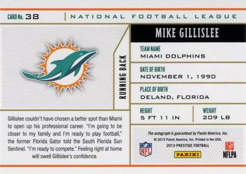 2013 Panini Prestige - NFL Draft Tickets Signatures #38 Mike Gillislee Back