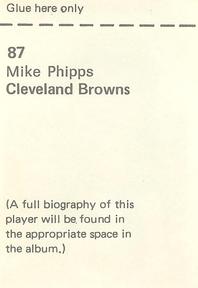 1972 NFLPA Wonderful World Stamps #87 Mike Phipps Back