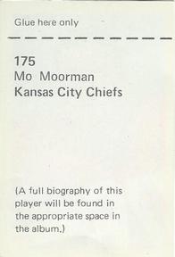 1972 NFLPA Wonderful World Stamps #175 Mo Moorman Back